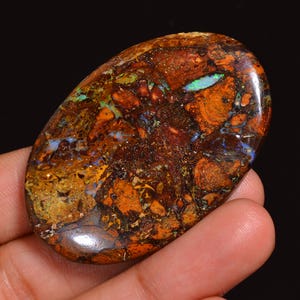 Outstanding Top Grade Quality 100% Natural Boulder Opal Oval Shape Cabochon Loose Gemstone For Making Jewelry 49X33X7 MM 99.50 Cts. KR64-6