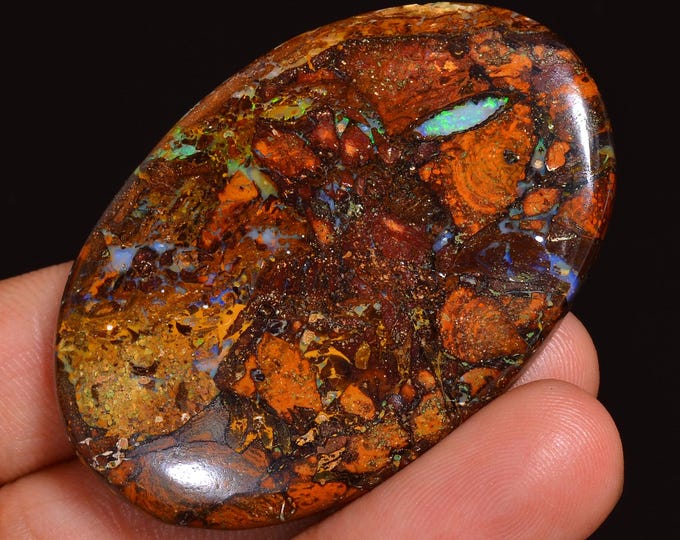 Outstanding Top Grade Quality 100% Natural Boulder Opal Oval Shape Cabochon Loose Gemstone For Making Jewelry 49X33X7 MM 99.50 Cts. KR64-6