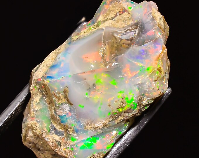 25.00 Cts. 100% Natural Welo Fire Ethiopian Opal Rough Loose Gemstone 26x14x14 MM