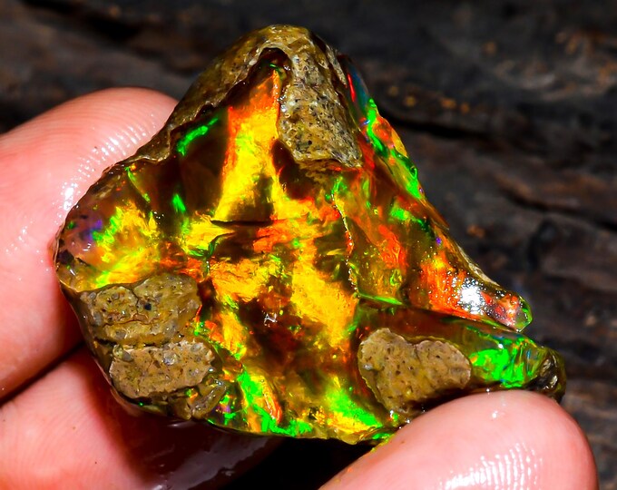 Opal Rough Gemstone, Natural Crystal Opal Rough,Welo Fire Crystal Opal, Flashy Fire Specimens Ethiopian Opal Raw, Oil Opal Rough, 40.00 Cts.