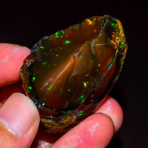123.50 Ct Natural Ethiopian Opal Rough | Welo Raw Gemstone 43x34 mm Jewelry