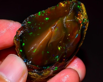 123.50 Ct Natural Ethiopian Opal Rough | Welo Raw Gemstone 43x34 mm Jewelry
