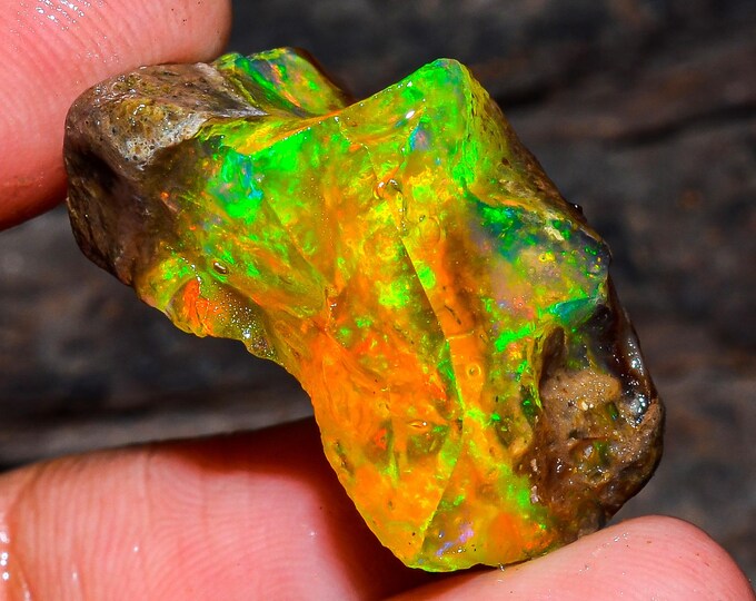 Opal Rough Gemstone, Natural Crystal Opal Rough,Welo Fire Crystal Opal, Flashy Fire Specimens Ethiopian Opal Raw, Oil Opal Rough, 25.50 Cts.