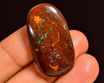 Boulder Opal Cabochon: Natural Gemstone for Jewelry Making (30X17X6 MM, 29 Cts.)