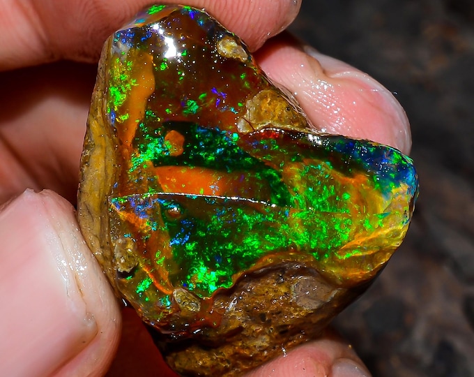 Opal Rough Gemstone, Natural Crystal Opal Rough,Welo Fire Crystal Opal, Flashy Fire Specimens Ethiopian Opal Raw, Oil Opal Rough, 42.00 Cts.
