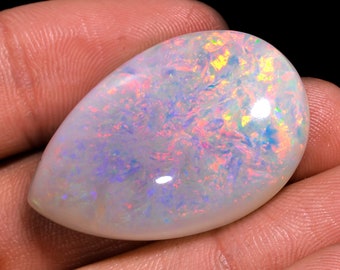 Ethiopian Opal Cabochon: 35.00 Crt Pear Shape Loose Gemstone