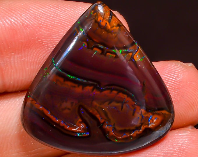 AAA Quality 100% Natural Koroit Boulder Opal Heart Shape Cabochon Loose Gemstone For Making Jewelry 27X26X4 MM 30.50 Cts. KR44-12