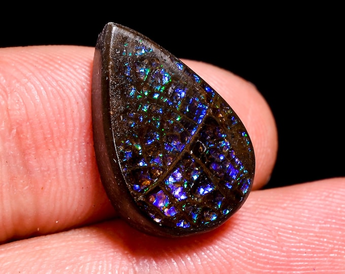 11.50 Cts. Canadian Ammolite Ammonite Triplet Amazing Quality 100% Natural Ammolite  Cabochon Loose Gemstone For Making Jewelry 17X11X5 MM