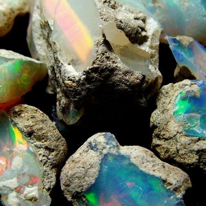 20 Ct Jumbo ETHIOPIAN OPAL Natural Welo Fire Rough Specimen Gemstone Lot 3-5 PCS