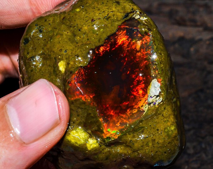 Opal Rough Gemstone, Natural Crystal Opal Rough,Welo Fire Crystal Opal, Flashy Fire Specimens Ethiopian Opal Raw, Oil Opal Rough,290.00 Cts.