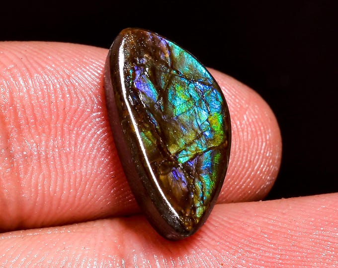 Awesome Top Grade Quality 100% Natural Ammolite Fancy Shape Cabochon Loose Gemstone For Making Jewelry 17X8X4 MM 06.50 Cts. KR41-53