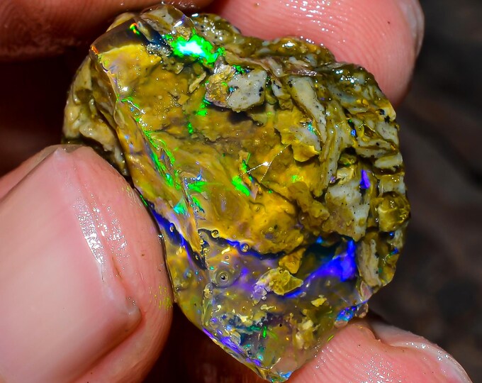 Opal Rough Gemstone, Natural Crystal Opal Rough,Welo Fire Crystal Opal, Flashy Fire Specimens Ethiopian Opal Raw, Oil Opal Rough, 29.00 Cts.
