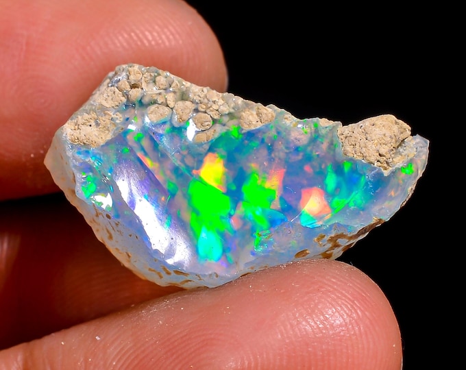 AAA+ Grade Natural Ethiopian Opal Rough Lot, Welo Fire Opal Raw, Opal Crystal, Raw Opal Stone Opal, Dry Opal Gemstone Raw 15.50Cts.