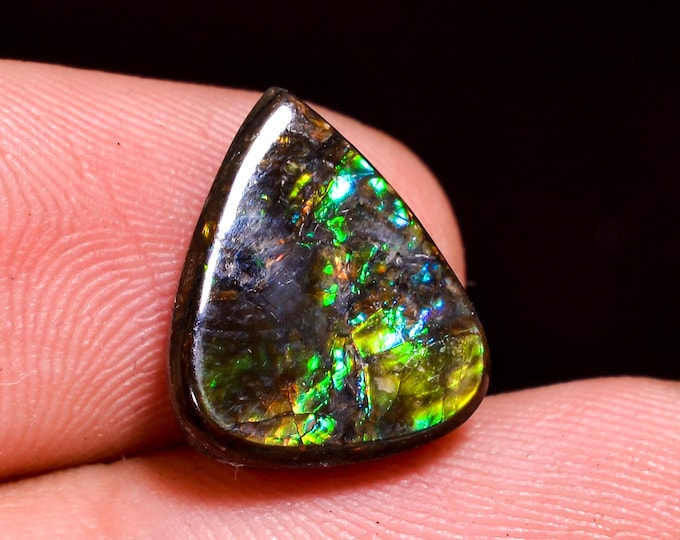 Beautiful Top Grade Quality 100% Natural Ammolite Pear Shape Cabochon Loose Gemstone For Making Jewelry 13X11X4 MM 04.50 Cts. KR41-29