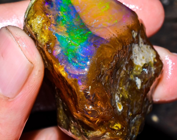 Opal Rough Gemstone, Natural Crystal Opal Rough,Welo Fire Crystal Opal, Flashy Fire Specimens Ethiopian Opal Raw, Oil Opal Rough,176.50 Cts.