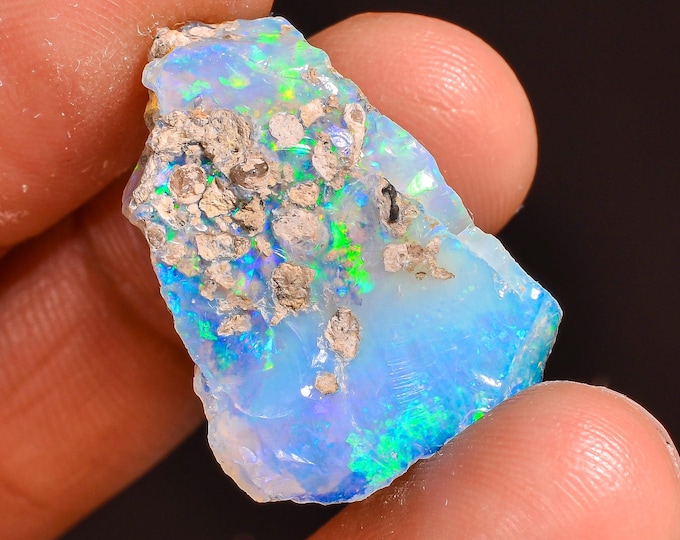 Tempting Top Grade Quality 100% Natural Welo Fire Ethiopian Opal Fancy Rough Loose Gemstone For Making Jewelry 24X18X12 MM 18.50 Cts KR57-36
