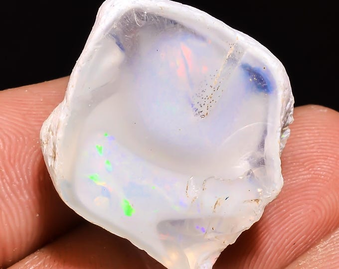 25.00 Cts. 100% Natural Welo Fire Ethiopian Opal Rough Loose Gemstone  23x20x12 MM