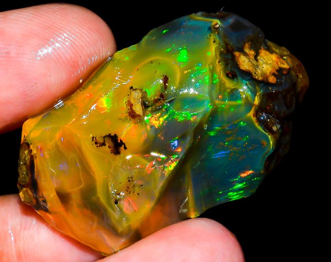 Opal Rough Gemstone, Natural Crystal Opal Rough,Welo Fire Crystal Opal, Flashy Fire Specimens Ethiopian Opal Raw, Oil Opal Rough, 40.00 Cts.