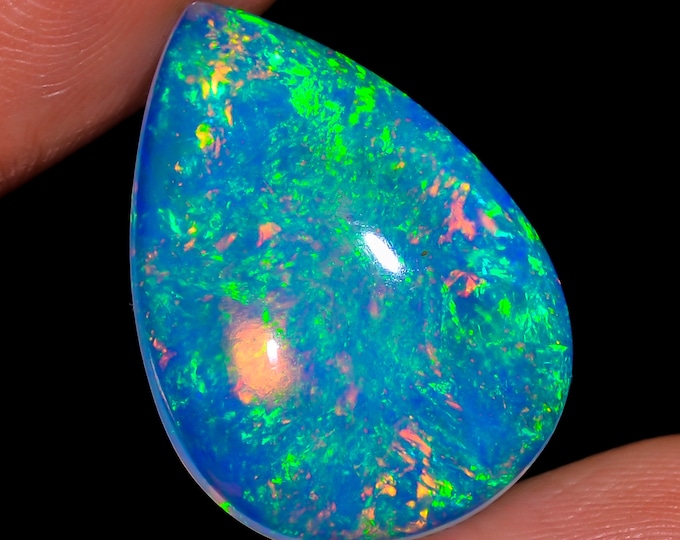 Fantastic Top Grade Quality 100% Natural White Ethiopian Opal Pear Shape Cabochon Gemstone For Making Jewelry 23X16X7 MM 12.50 Cts. KR40-11