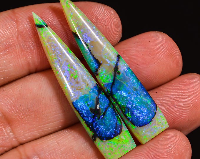 Monarch Opal 12.50 Ct Sterling Fine Opal Gems Fancy Shape Doublet Loose Certified Gemstone Opal For Making Jewelry Stone AAA+ Quality Pair