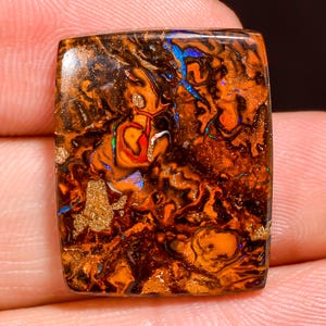 Excellent Top Grade Quality 100% Natural Boulder Opal Radiant Shape Cabochon Loose Gemstone For Making Jewelry 22X18X5 MM 24.50 Cts. KR44-43