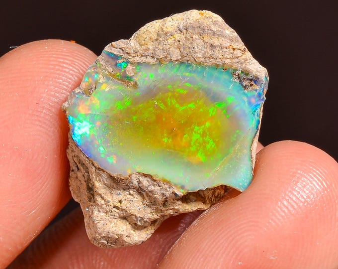 Stunning Top Grade Quality 100% Natural Welo Fire Ethiopian Opal Fancy Rough Loose Gemstone For Making Jewelry 22X17X9 MM 10.00 Cts. KR57-9