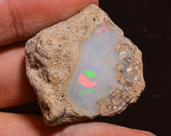 Fabulous Top Grade Quality 100% Natural Welo Fire Ethiopian Opal Fancy Rough Loose Gemstone For Making Jewelry 30X28X14 MM 57.50 Cts KR58-18
