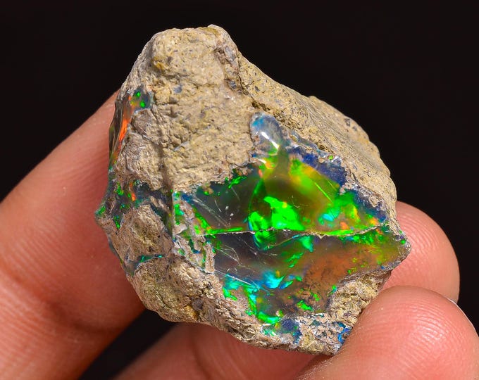 Awesome Top Grade Quality 100% Natural Welo Fire Ethiopian Opal Fancy Rough Loose Gemstone For Making Jewelry 26X22X17 MM 34.50 Cts. KR63-3