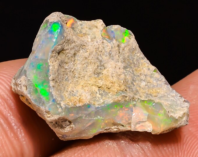 14.5 Cts. 100% Natural Welo Fire Ethiopian Opal Rough Loose Gemstone 21X14X08 MM