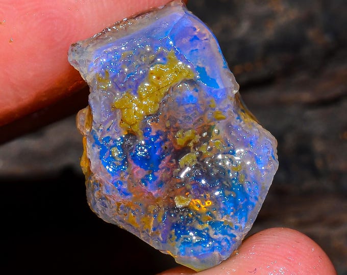 Opal Rough Gemstone, Natural Crystal Opal Rough,Welo Fire Crystal Opal, Flashy Fire Specimens Ethiopian Opal Raw, Oil Opal Rough, 17.50 Cts.