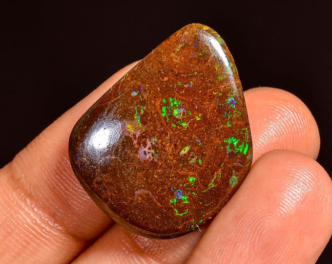 Tempting Top Grade Quality 100% Natural Boulder Opal Fancy Shape Cabochon Loose Gemstone For Making Jewelry 23X18X4 MM 19.00 Cts. KR62-11