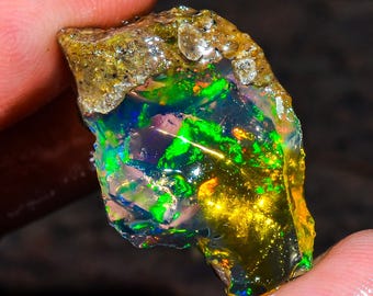 Opal Rough Gemstone,Natural Crystal Opal Rough,Welo Fire Crystal Opal, Flashy Fire Specimens Ethiopian Opal Raw, Oil Opal Rough, 09.50 Cts.