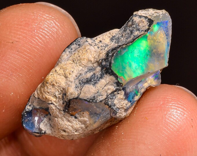 Gorgeous Top Grade Quality 100% Natural Welo Fire Ethiopian Opal Rough Loose Gemstone For Making Jewelry 23X13X11 MM 12.00 Cts. KR61-87