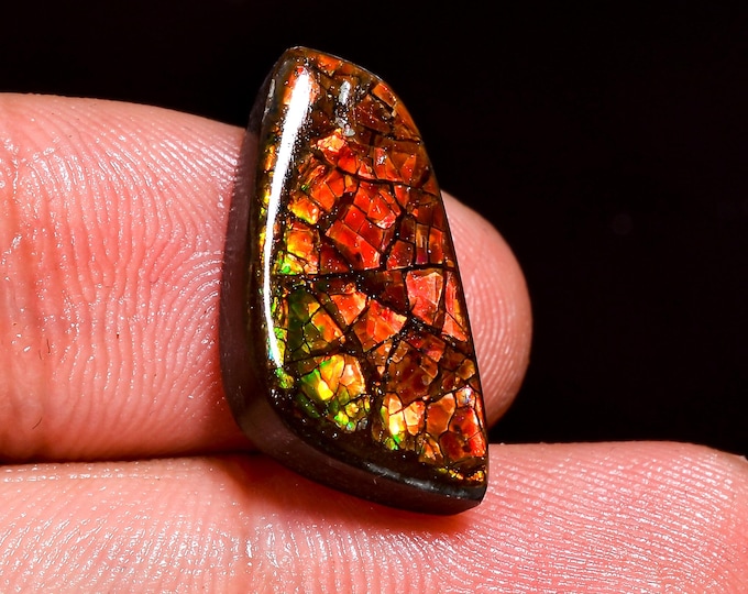 Fabulous Top Grade Quality 100% Natural Ammolite Fancy Shape Cabochon Loose Gemstone For Making Jewelry 19X10X4 MM 10.50 Cts. KR41-35