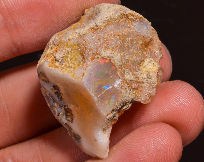 Immaculate Top Grade Quality 100% Natural Welo Fire Ethiopian Opal Fancy Rough Loose Gemstone For Making Jewelry 31X24X15MM 45.00 Cts KR5821