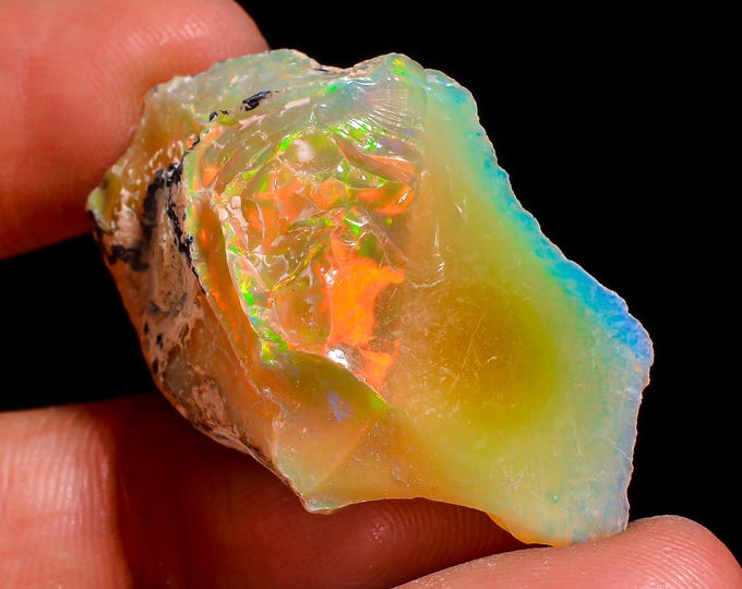 AAA+ Grade Natural Ethiopian Opal Rough Lot, Welo Fire Opal Raw, Opal Crystal, Raw Opal Stone Opal, Dry Opal Gemstone Raw 35.50 Cts.