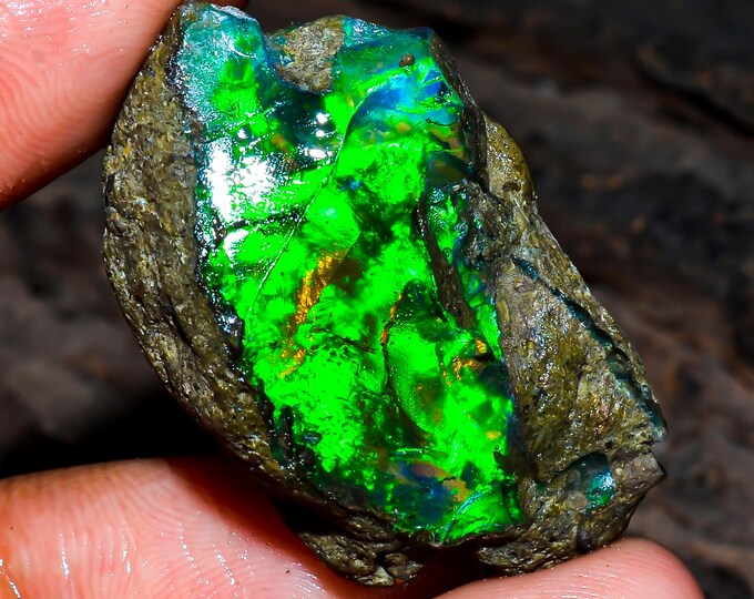 Opal Rough Gemstone, Natural Crystal Opal Rough,Welo Fire Crystal Opal, Flashy Fire Specimens Ethiopian Opal Raw, Oil Opal Rough, 43.50 Cts.