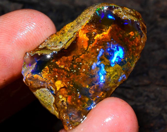 Opal Rough Gemstone, Natural Crystal Opal Rough,Welo Fire Crystal Opal, Flashy Fire Specimens Ethiopian Opal Raw, Oil Opal Rough, 23.00 Cts.