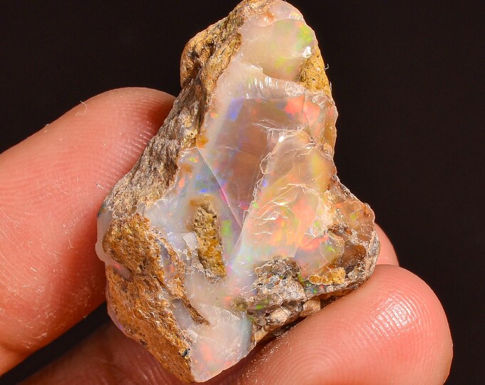 Wonderful Top Grade Quality 100% Natural Welo Fire Ethiopian Opal Fancy Rough Loose Gemstone For Making Jewelry 30X20X15MM 35.50 Cts KR57-14