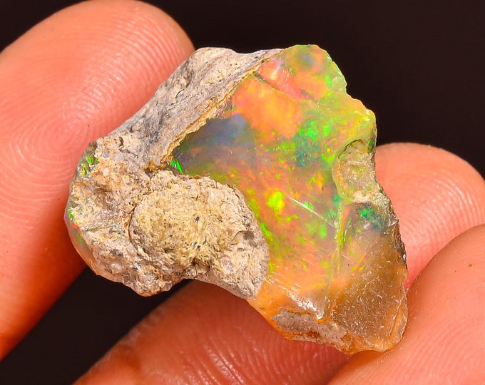Tempting Top Grade Quality 100% Natural Welo Fire Ethiopian Opal Fancy Rough Loose Gemstone For Making Jewelry 22X17X9 MM 15.00 Cts. KR59-1