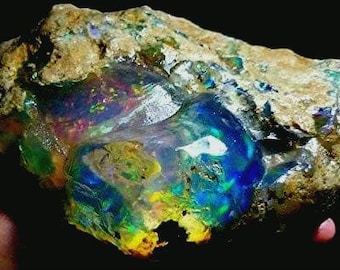 7350 Ct Ethiopian Opal Rough | Large Natural Fire Museum Gemstone 170x130 mm