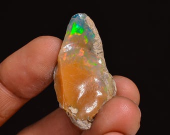 Welo Fire Ethiopian Opal Rough Gemstone: Natural Jewelry Making Stone, 20.50 Cts.
