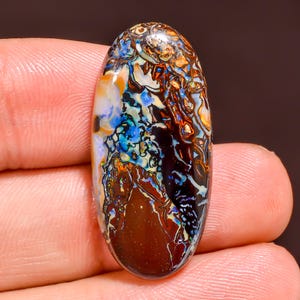 Fabulous Top Grade Quality 100% Natural Boulder Opal Oval Shape Cabochon Loose Gemstone For Making Jewelry 31X14X5 MM 22.50 Cts. KR44-21