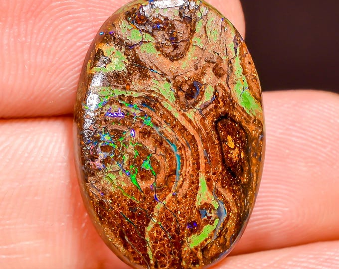 Amazing Top Grade Quality 100% Natural Boulder Opal Oval Shape Cabochon Loose Gemstone For Making Jewelry 22X15X3 MM 11.00 Cts. KR44-37