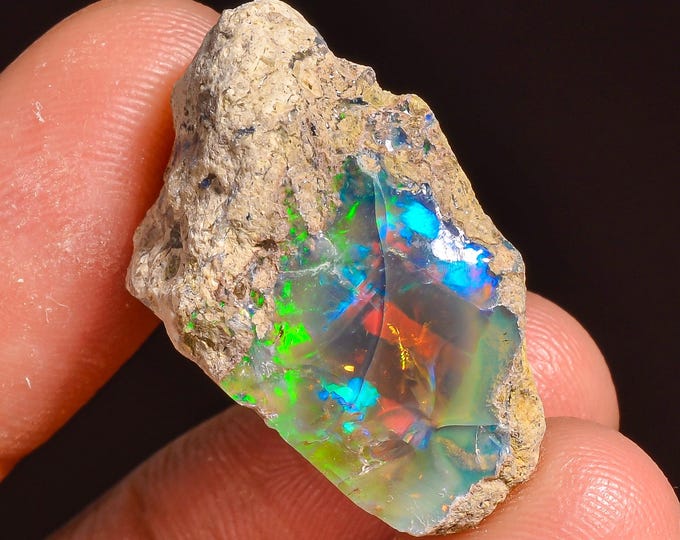 Fantastic Top Grade Quality 100% Natural Welo Fire Ethiopian Opal Fancy Rough Loose Gemstone For Making Jewelry 25X15X13MM 21.00 Cts KR57-19
