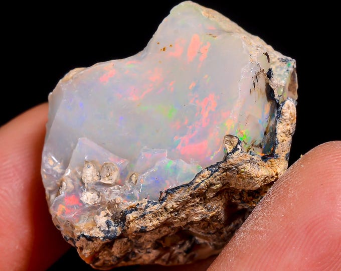AAA+ Grade Natural Ethiopian Opal Rough Lot, Welo Fire Opal Raw, Opal Crystal, Raw Opal Stone Opal, Dry Opal Gemstone Raw 42.00 Cts.