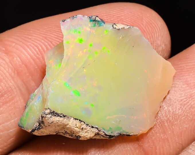 12.00 Cts. 100% Natural Welo Fire Ethiopian Opal Rough Loose Gemstone 22x17x07 MM