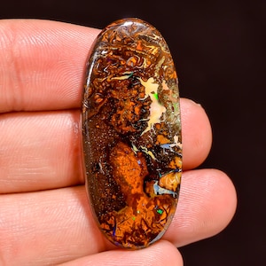 Excellent Top Grade Quality 100% Natural Boulder Opal Oval Shape Cabochon Loose Gemstone For Making Jewelry 40X17X4 MM 33.00 Cts. KR44-18