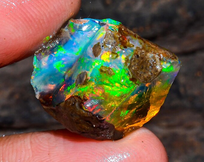 Opal Rough Gemstone, Natural Crystal Opal Rough,Welo Fire Crystal Opal, Flashy Fire Specimens Ethiopian Opal Raw, Oil Opal Rough, 11.00 Cts.