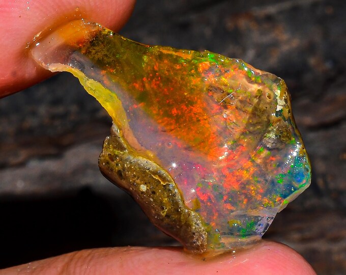 Opal Rough Gemstone, Natural Crystal Opal Rough,Welo Fire Crystal Opal, Flashy Fire Specimens Ethiopian Opal Raw, Oil Opal Rough, 10.50 Cts.